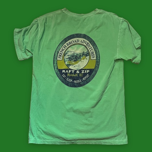 French Broad Adventures Raft & Zip Marshall, NC Eat, Sleep, Paddle, Repeat Tee. - Picture 3 of 5